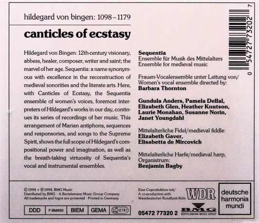 Hildegard von Bingen: Canticles of Ecstasy [CD]