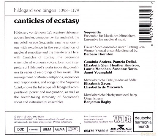Hildegard von Bingen: Canticles of Ecstasy [CD]