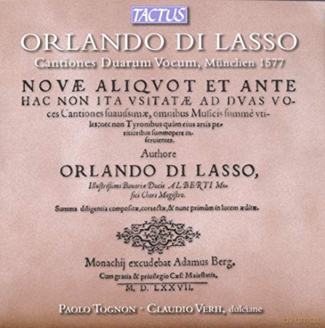 Orlando di Lasso: Cantiones Duarum Vocum (Munchen 1577) [CD]