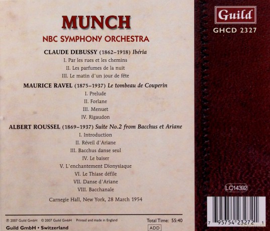 Charles Munch dirigiert das NBC Symphony Orchestra [CD]