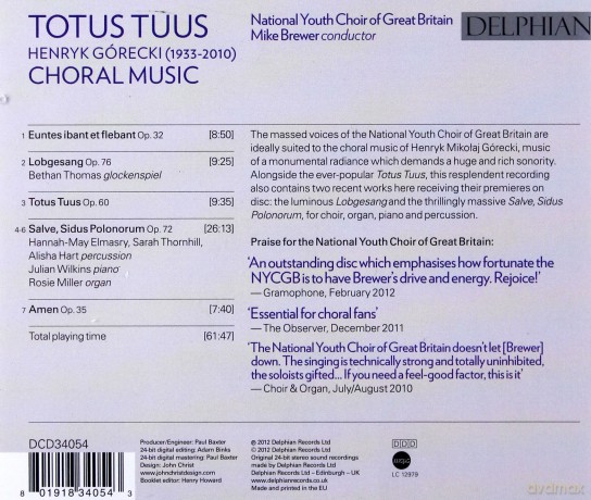 Henryk Mikolaj Gorecki: Chorwerke Totus Tuus [CD]
