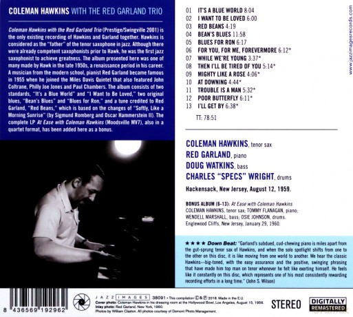 Coleman Hawkins: Coleman Hawkins & The Red Garland Trio / At Ease With Coleman Hawkins (Jazz Images) (Limited) [CD]