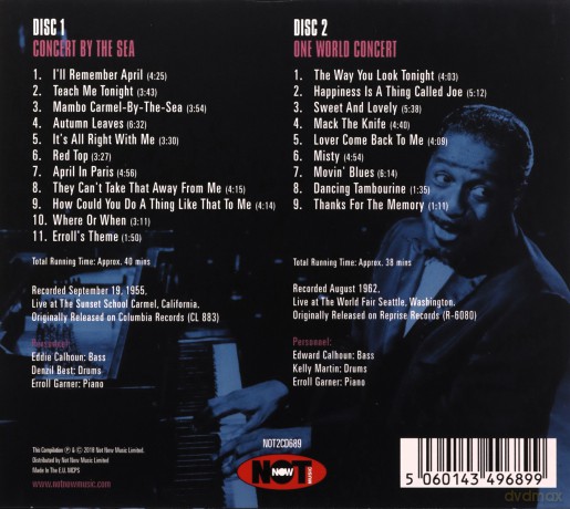 Erroll Garner: Concert By The Sea / One World Concert [2CD]