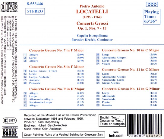 Pietro Locatelli: Concerti grossi op.1 Nr.7-12 [CD]