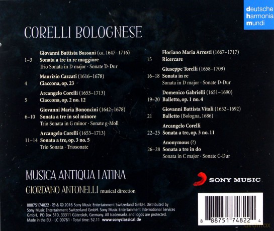 Giovanni Battista Bassani: Corelli Bolognese - Triosonaten von Corelli und seinen Nachfolgern [CD]
