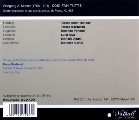 Wolfgang Amadeus Mozart: Cosi fan tutte [2CD]