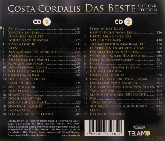 Costa Cordalis: Das Beste (Gedenkedition) [CD]