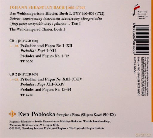 Johann Sebastian Bach: Das Wohltemperierte Klavier 1 [2CD]
