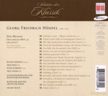 Georg Friedrich Handel: Der Messias (Ausz. in deutscher Sprache) [CD]