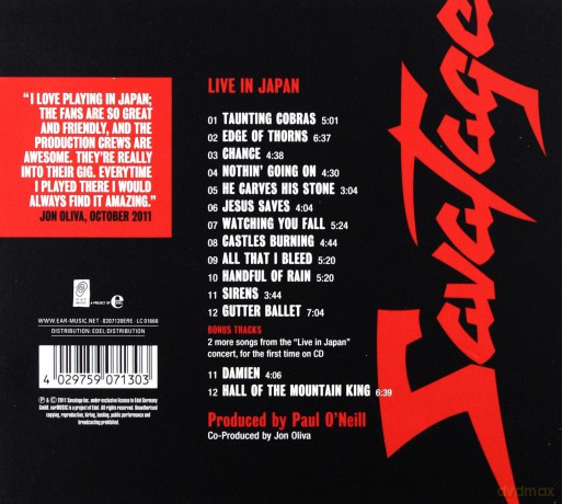 Savatage: Live In Japan (digipack) [CD]