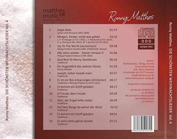 Ronny Matthes: Die schonsten Weihnachtslieder Vol. 4 - Gemafreie instrumentale Weihnachtsmusik (inkl. Klaviermusik zum Fest) [CD]