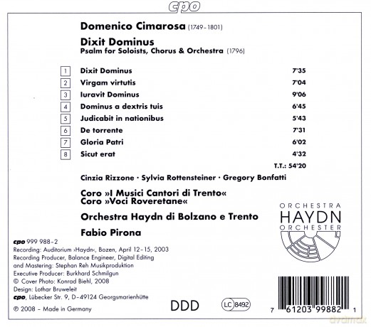 Domenico Cimarosa: Dixit Dominus [CD]