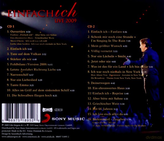 Udo Jurgens: Einfach ich: Live 2009 [2CD]