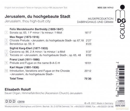 Elisabeth Roloff - Jerusalem, du hochgebaute Stadt [CD]