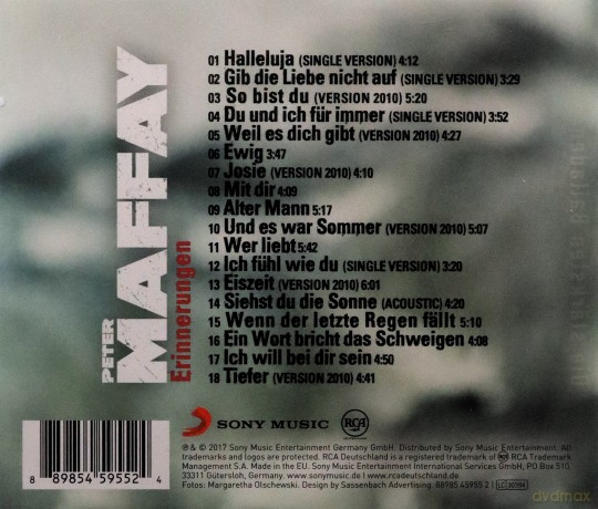 Peter Maffay: Erinnerungen - Die stssrksten Balladen [CD]