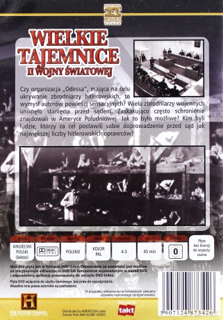 Wielkie Tajemnice II Wojny Światowej 15: Ściganie Zbrodniarzy Hitlerowskich [DVD]