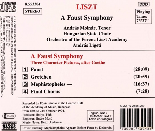 Franz Liszt: Faust-Symphonie [CD]