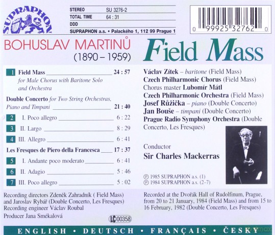 Bohuslav Martinu: Field Mass [CD]