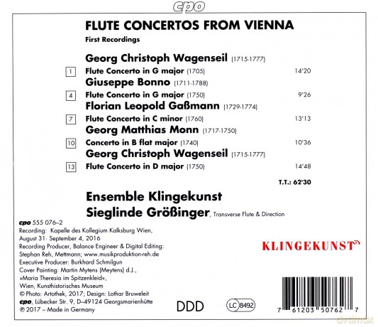 Georg Christoph Wagenseil: Flotenkonzerte aus Wien [CD]