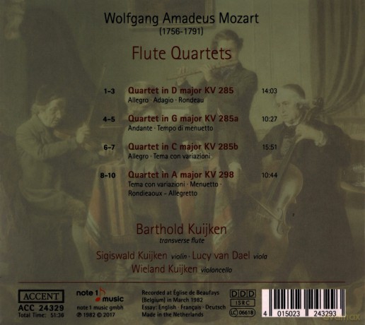 Wolfgang Amadeus Mozart: Flotenquartette Nr.1-4 [CD]