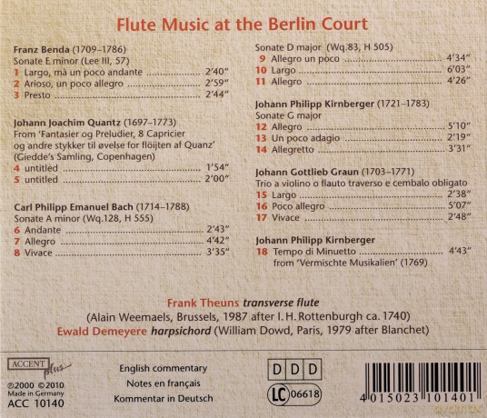Frank Theuns - Flotenmusik am Berliner Hof [CD]