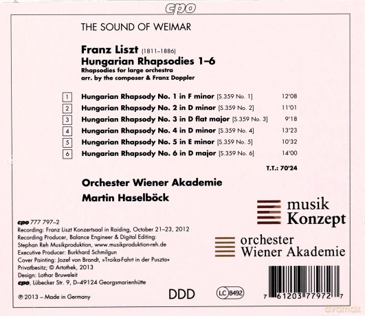 Franz Liszt: Franz Liszt - The Sound of Weimar Vol.6 [CD]