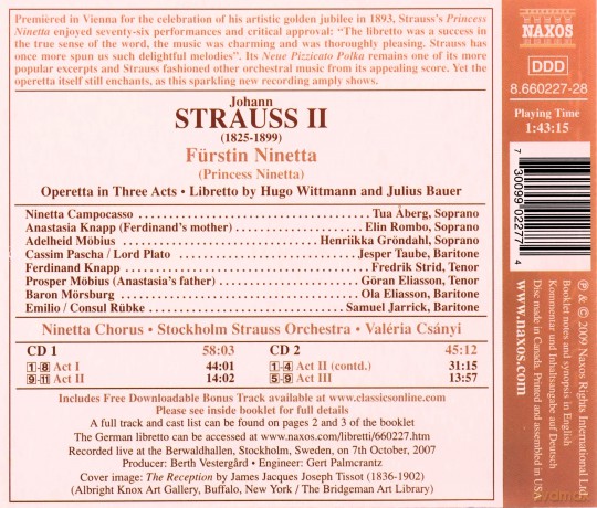 Johann Strauss II: Furstin Ninetta (Operette in 3 Akten) [2CD]