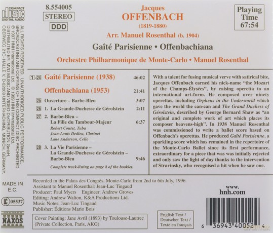 Jacques Offenbach: Gaite Parisienne [CD]