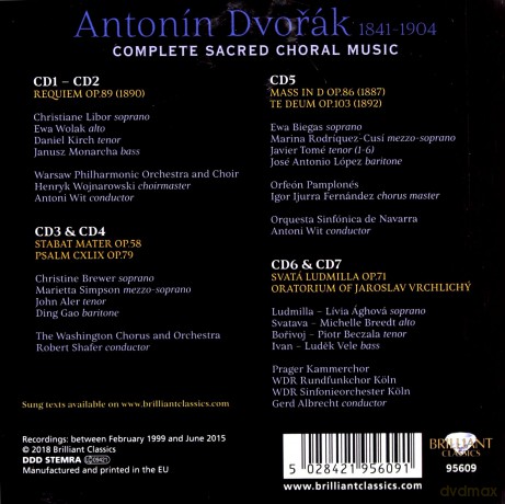 Antonin Dvorak: Geistliche Chormusik [7CD]