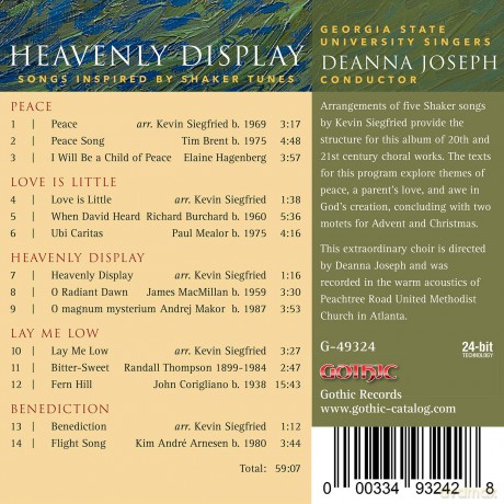 Kevin Siegfried: Georgia State University Singers - Heavenly Display [CD]