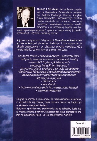 Co możesz zmienić a czego nie - Martin E.P. Seligman [KSIĄŻKA]
