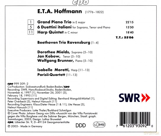 ETA Hoffmann: Harfenquintett [CD]
