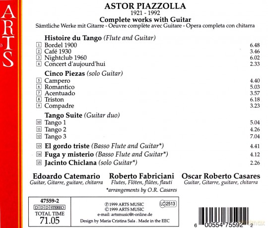 Astor Piazzolla: Histoire du Tango fur Flote & Gitarre [CD]