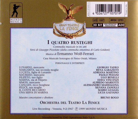 Ermanno Wolf-Ferrari: I Quatro Rusteghi [2CD]