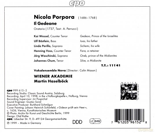 Nicola Antonio Porpora: Il Gedeone (Oratorium) [2CD]