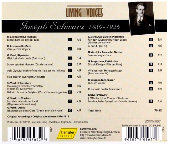 Joseph Schwarz singt Arien [CD]