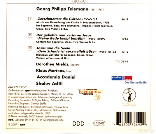 Georg Philipp Telemann: Kantaten [CD]