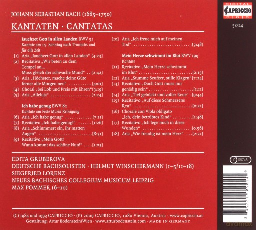 Johann Sebastian Bach: Kantaten BWV 51,82,199 [CD]