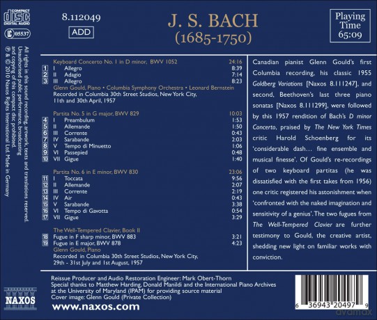 Johann Sebastian Bach: Klavierkonzert BWV 1052 [CD]