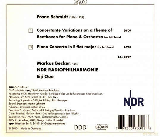 Franz Schmidt: Klavierkonzert Es-dur fur die linke Hand [CD]