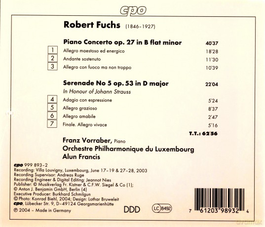 Robert Fuchs: Klavierkonzert op.27 [CD]