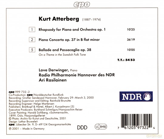 Kurt Atterberg: Klavierkonzert op.37 [CD]