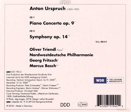 Anton Urspruch: Klavierkonzert op.9 [2CD]