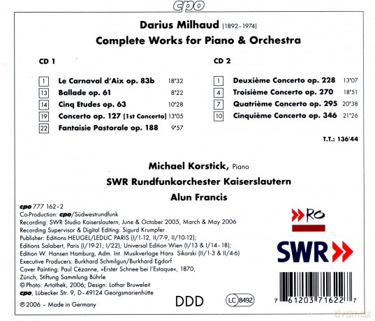 Darius Milhaud: Klavierkonzerte 1-5 [2CD]
