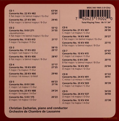 Wolfgang Amadeus Mozart: Klavierkonzerte Nr.5,6,8,9,11-27 [9CD]