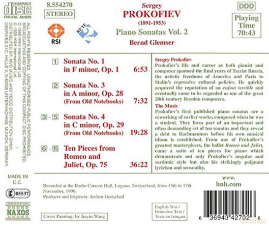 Serge Prokofieff: Klaviersonaten Nr.1,3,4 [CD]