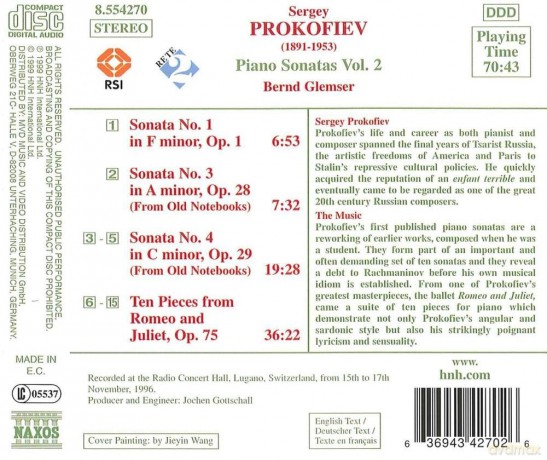 Serge Prokofieff: Klaviersonaten Nr.1,3,4 [CD]