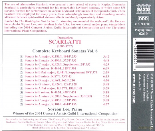 Domenico Scarlatti: Klaviersonaten Vol.8 [CD]