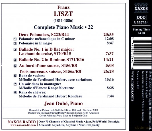 Franz Liszt: Klavierwerke Vol.22 [CD]