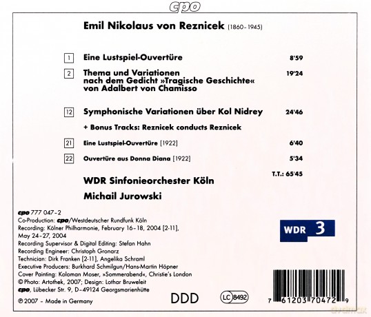 Emil Nikolaus von Reznicek: Kol Nidrey [CD]